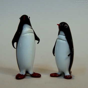 PAREJA DE PINGÜINOS DE MURANO. - 